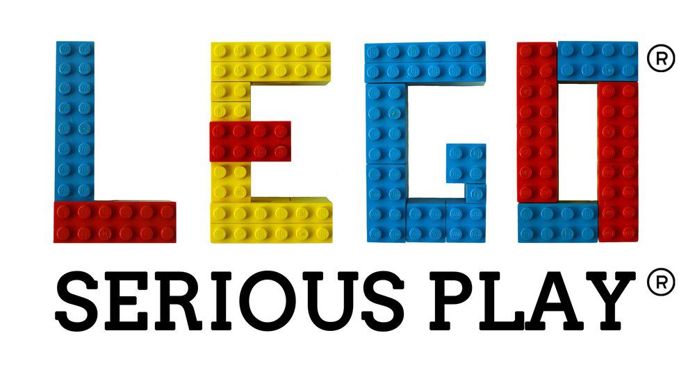 A lego logo that is in the shape of legos.